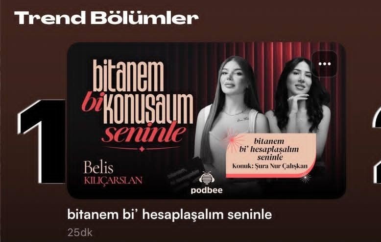 femsourii's tweet photo. podcastin her bolumu trend listelerine giriyor hep birinciydi yine birinci oldu konuklar değişiyor ama bu gerçek değişmiyor çunku ASİL OLAY BELİS #beliskılıçarslan https://t.co/4wRlxjrRpi