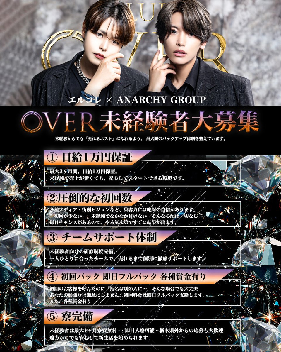 club_over_'s tweet photo. 🌟栃木 宇都宮 ホスト 求人🌟

🟣最低保証有り
🟣初回数多数
🟣チャンス多数
🟣サポート体制◎
🟣賞金、各種バック有り
🟣寮完備(即日入寮可)
🟣経験者交渉有り

⬇️ご応募はこちら⬇️
https://t.co/nQYkpb27nn

 #栃木  #宇都宮  #オリオン通り  #ホスト  #求人  #関東  #北関東  #エルコレ  #OVER https://t.co/oZy01uGDaw