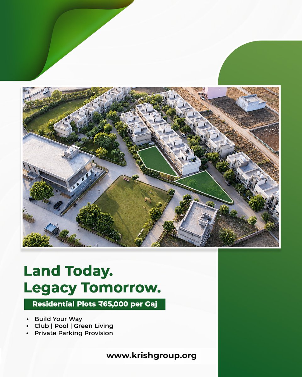 KrishGroupOrg's tweet photo. 🌿 Land Today. Legacy Tomorrow.
Own a piece of land and build the home of your dreams, your way — with Krish Group's premium residential plots.
✅ Residential Plots @ ₹65,000 per Gaj
✅ Freedom to Build Your Way

📞 Contact: 9870243666

#KrishGroup #ResidentialPlots #Invest https://t.co/Y8FJSZ1EJL
