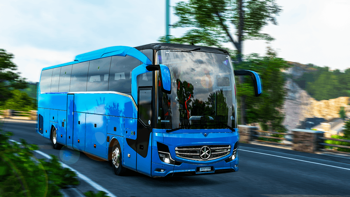 TruckersMP's tweet photo. The HVT Coach Bus is available now on #TruckersMP! 🚌

A detailed exterior and interior, integrated dispatch system, animated passenger boarding, and more 👀 

Explore the full release in our latest blog https://t.co/EOrkaduXmA 🔗

Join Game Developer @ShawnCZek and Project Manager Luna tonight at 7 PM UTC live to learn more about the new feature and its development.

https://t.co/ubl8cag4ix  https://t.co/klOtnPe46M  https://t.co/ZIwWHydaBu

#ETS2 #HeavyVehiclesTurkey #EuroTruckSimulator2 #BestCommunityEver #TMPCoach