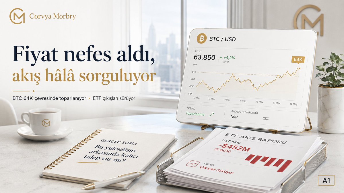V_Lumenith's tweet photo. Bitcoin 64 bin civarında tutunmaya çalışıyor. Ama ETF çıkışları devam ederken bu hareketi yalnızca rahatlama rallisi diye okumak zor. 

Fiyat nefes alıyor olabilir, mesele, bu nefesin arkasında kalıcı talep olup olmadığı. https://t.co/G2lrpMFbDI