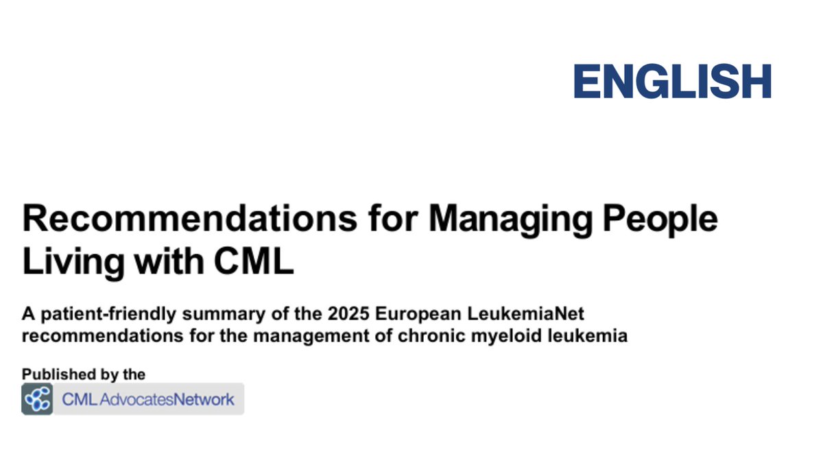 cmlnet's tweet photo. One important change between the 2020 and 2025 ELN recommendations is the language used to describe treatment response.
The 2020 summary used:
 ➡️ Optimal
 ➡️ Warning
 ➡️ Failure
The 2025 summary now uses:
 ➡️ Favorable
 ➡️ Warning
 ➡️ Unfavorable response
💬 Words matter.
For many patients, this change may feel more patient-friendly and less discouraging while still helping guide treatment decisions.
📘 Compare the summaries yourself:
2020: https://t.co/Kmfqfv7eyq
2025: https://t.co/o9htPabjGZ
#CML #PatientLanguage #ELN2025 #Leukemia