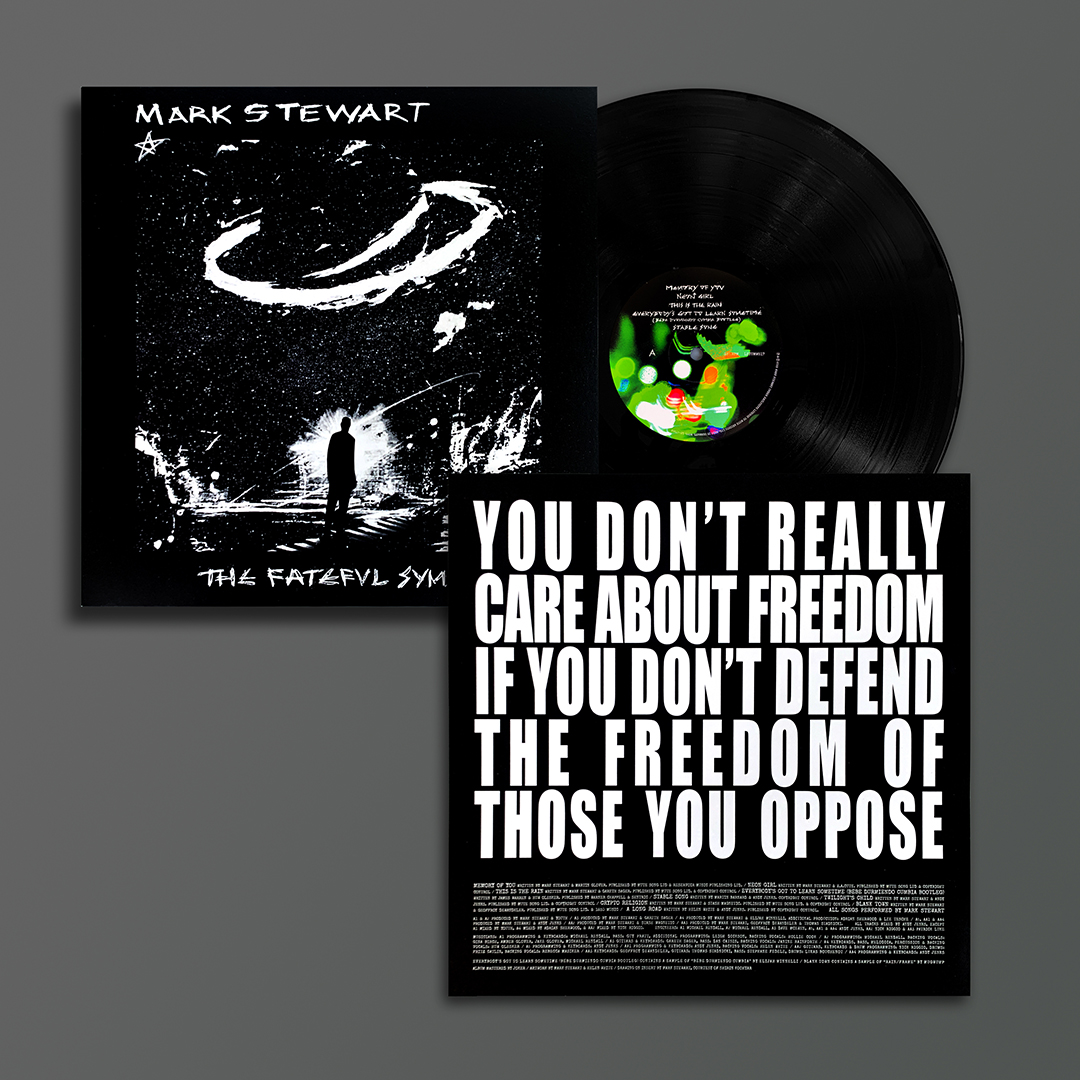 MuteUK's tweet photo. A year on from the release of Mark Stewart’s astonishing album The Fateful Symmetry, a new black vinyl edition is now available. 

  https://t.co/s4MsxupxtV https://t.co/Tx8vgZ7RMV