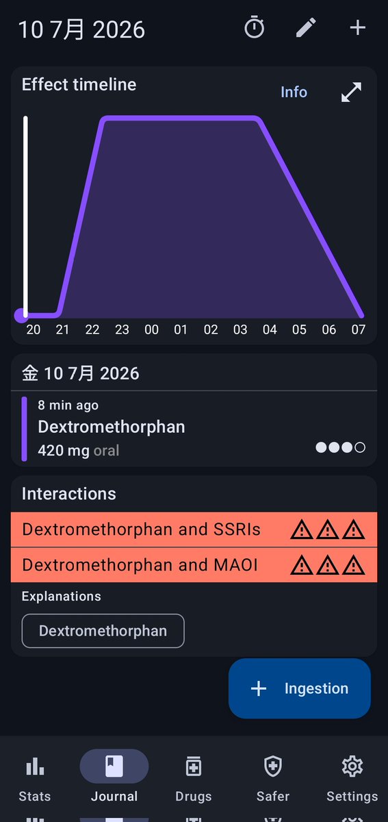 NegiNegi67_'s tweet photo. #Psylog
Dextromethorphan 420mg oral https://t.co/0F3a5nUL9v