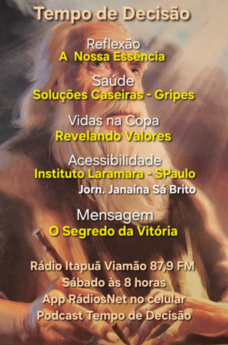 janasabrito's tweet photo. Ouçam a coluna Tempo de Acessibilidade, no programa Tempo de Decisão. https://t.co/nU0BpbqhpU