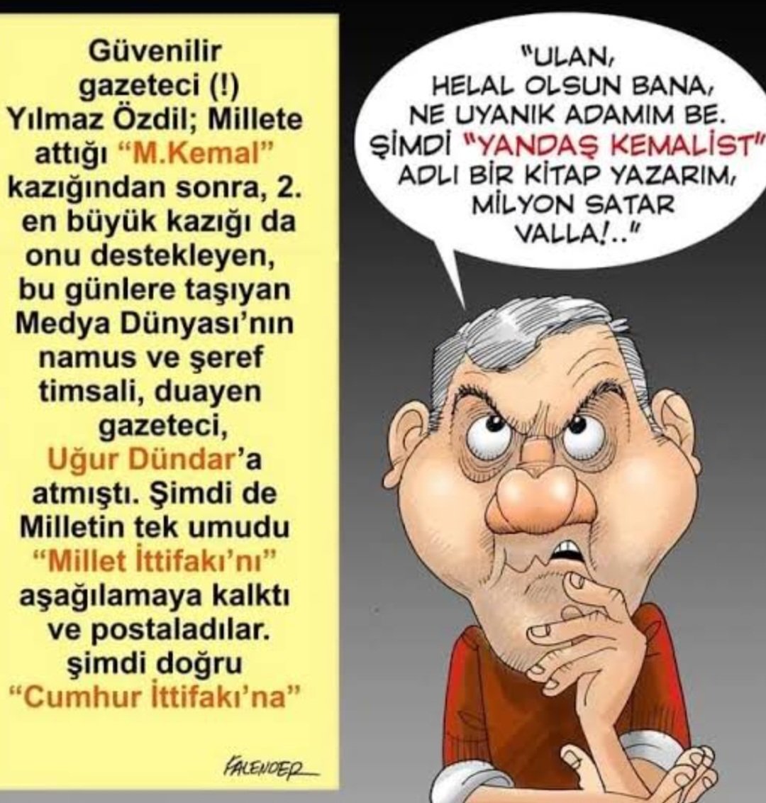 parkbutik's tweet photo. @eczburhan CİNCÖZ Y.YOZDİL budur.

Bu İzmirlilerin belli bir kesiminde Atatürkçü gibi gözüküp,hem siyasetin içinde,hemde yazılı,görsel medyada,yer edinmiş NEMALANAN DALKAVUK TİPİTİP lerle doludur.

BAKIN 💡AKP YE GEÇENLERE ❗️
Muhalif olurlar ama akp nin değirmenine su taşırlar.

👇 https://t.co/JUAljezHbq