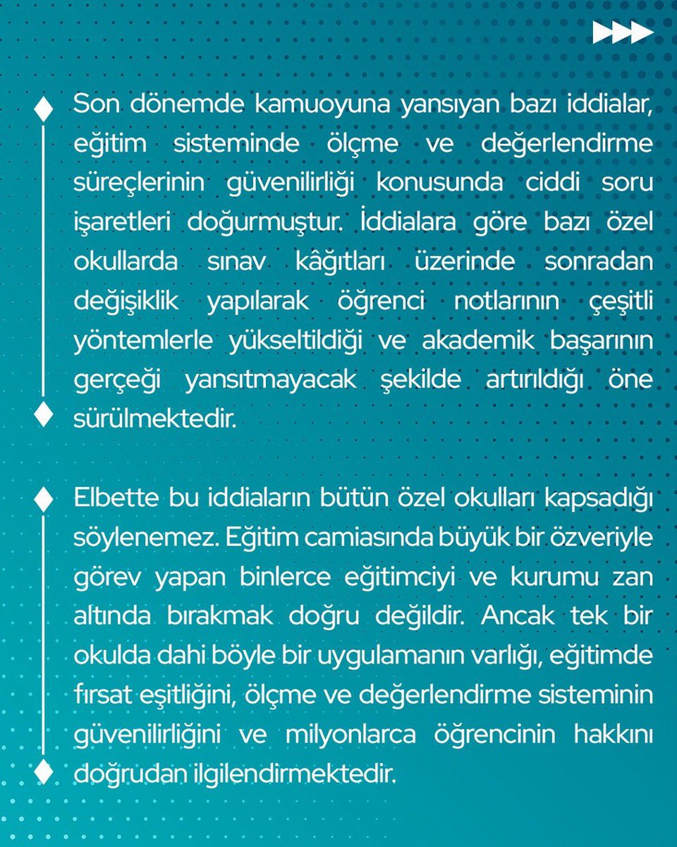 devapartisi's tweet photo. “Bazı okullarda sınav kâğıtlarının sonradan değiştirilerek öğrenci notlarının yükseltildiği yönündeki iddialarla ilgili Bakanlığınız tarafından bir inceleme veya soruşturma başlatılmış mıdır?”

İstanbul Milletvekilimiz @hasankaraltr, Millî Eğitim Bakanı Yusuf Tekin’e sordu. https://t.co/MwlhN3ZiOV