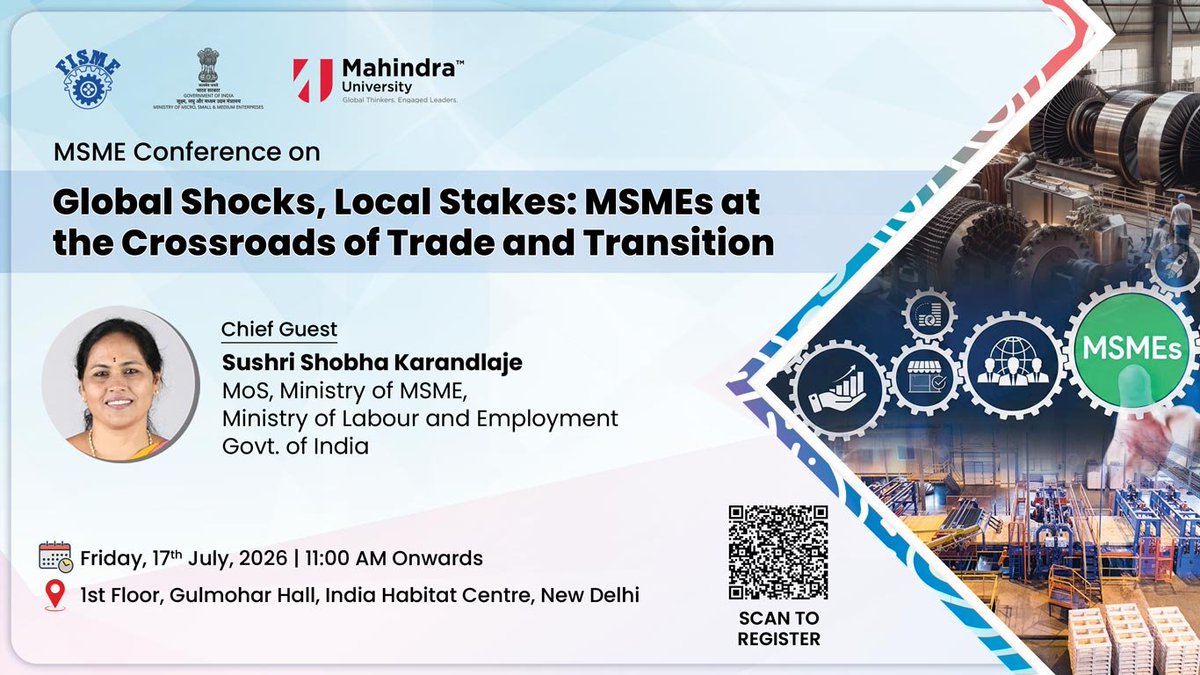 knnindia's tweet photo. FISME To Host National Conference On Global Trade Challenges Facing MSMEs
#MSME #IndiaEconomy #TradePolicy #GlobalTrade #SupplyChain #MSMEIndia #SmallBusiness #TradeChallenges @ShobhaBJP @friendsofmsme @FISME https://t.co/RXsPvHcasD