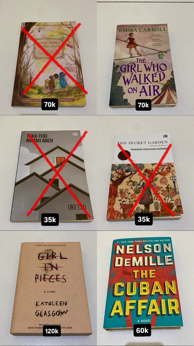 ipagrc's tweet photo. wts preloved original books 📚
pengiriman dari jateng, bisa nego yaa!

#wtsnovel #wtbnovel #prelovednovel https://t.co/Y47jjZu26B
