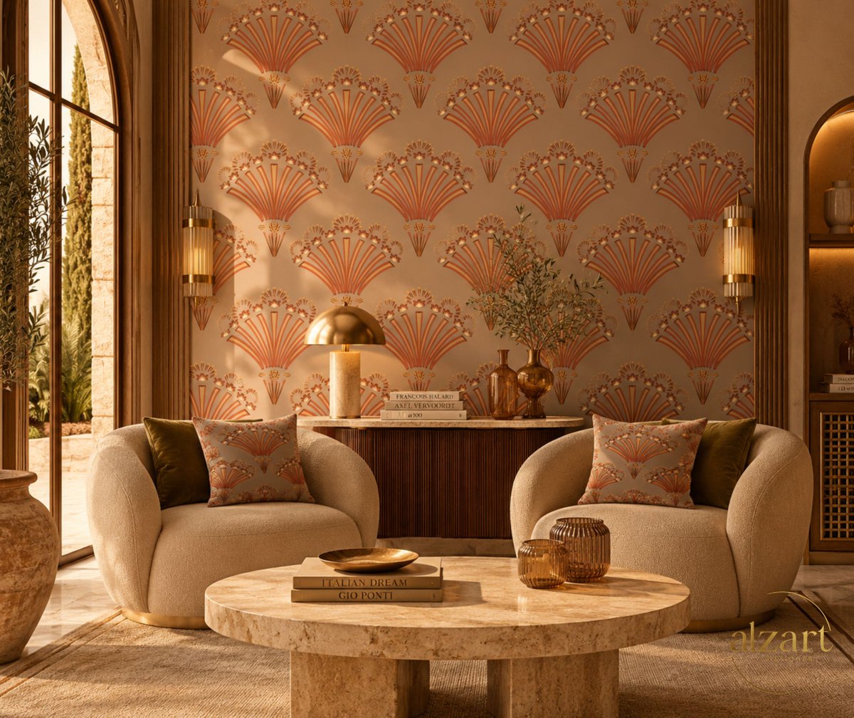 AlmanzartA69395's tweet photo. Warm terracotta tones, elegant fan motifs, and Mediterranean sunshine brought together a design created for beautiful interiors,
#SurfacePatternDesign #PatternDesign #ArtDeco #WallpaperDesign #HomeDecor #InteriorDesign #TextileDesign #MediterraneanStyle #Alzart #CreativeDesign https://t.co/8KBSo38LXR