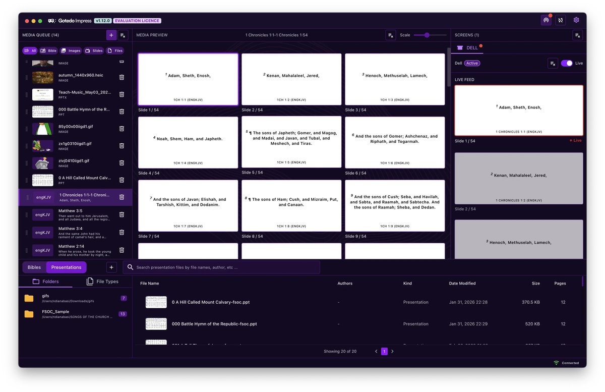 gotedo_platform's tweet photo. We are happy to announce that the Gotedo Impress presentation software is now free for use by individuals, churches, or business. You can now freely download the software and use it for your meetings, church services, or private usages/evaluations. https://t.co/Y3JBdBABSs