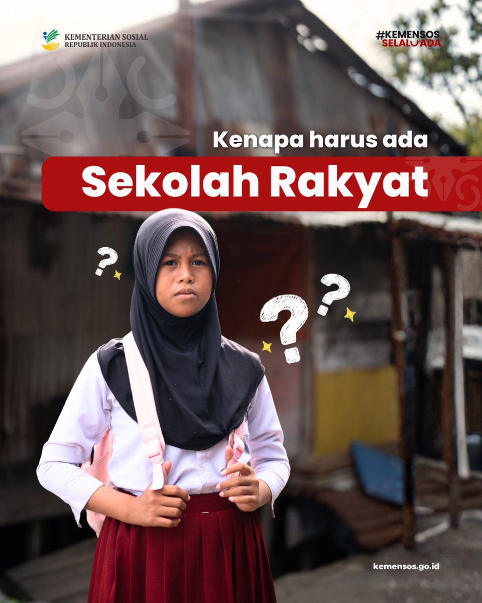 KemensosRI's tweet photo. Kenapa harus ada Sekolah Rakyat?

Karena masih banyak anak dari keluarga rentan yang belum mendapatkan pendidikan yang layak, dan transmisi kemiskinan antargenerasi masih terus terjadi. https://t.co/N5Y3JfB5e6