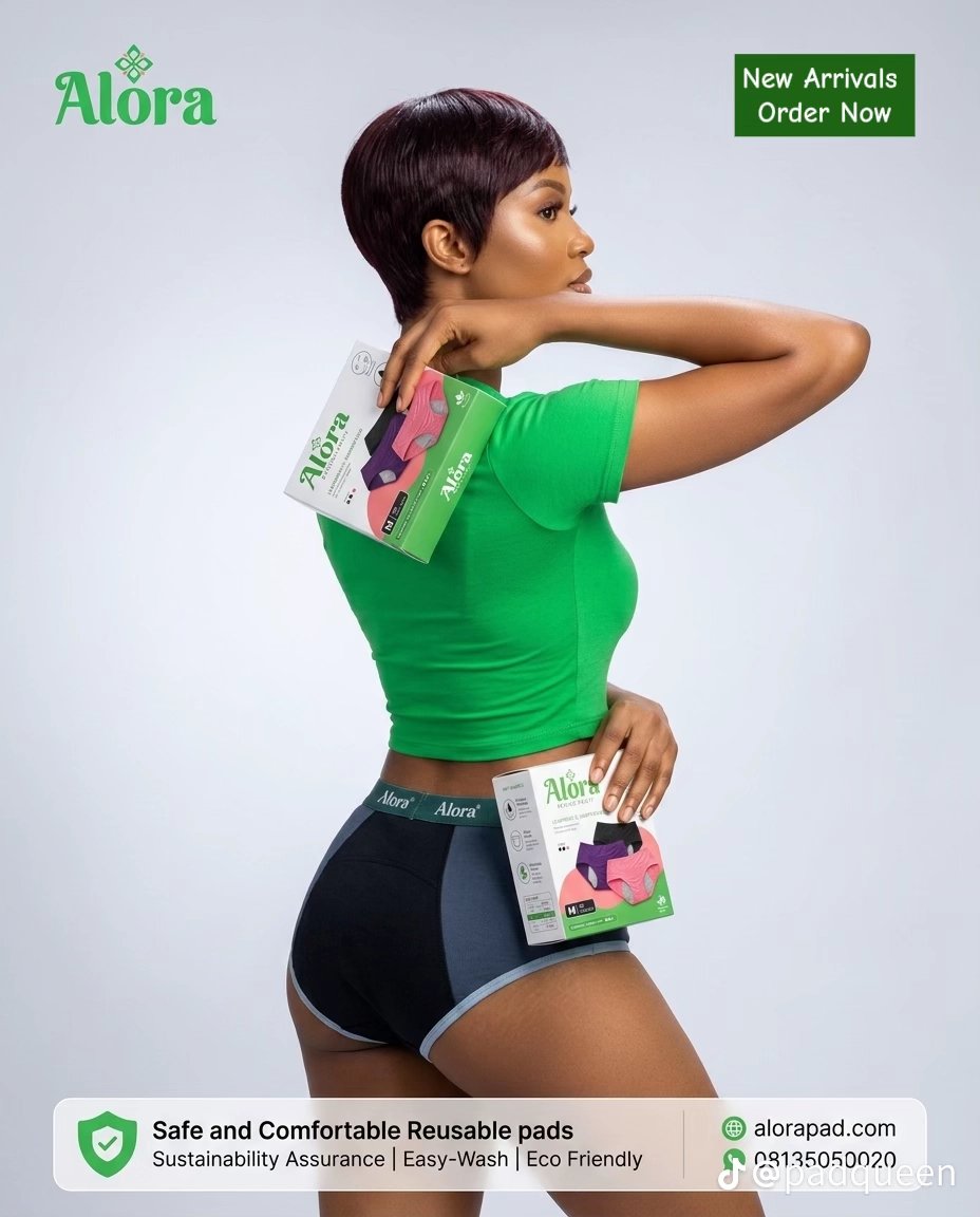 AloraPads's tweet photo. Introducing Alora Padded Pants leak-free,
eco-friendly, ultra-comfortable protection
built for the woman who never slows down.✅ LeakProof
✅ Reusable &amp; Eco-Friendly
✅ Ultra Absorbent
✅ Easy Wash &amp; Quick Dry
✅ Saves you money every month
#AloraPaddedPants
#LeakFree #NewLaunch https://t.co/jFZO1zExzd