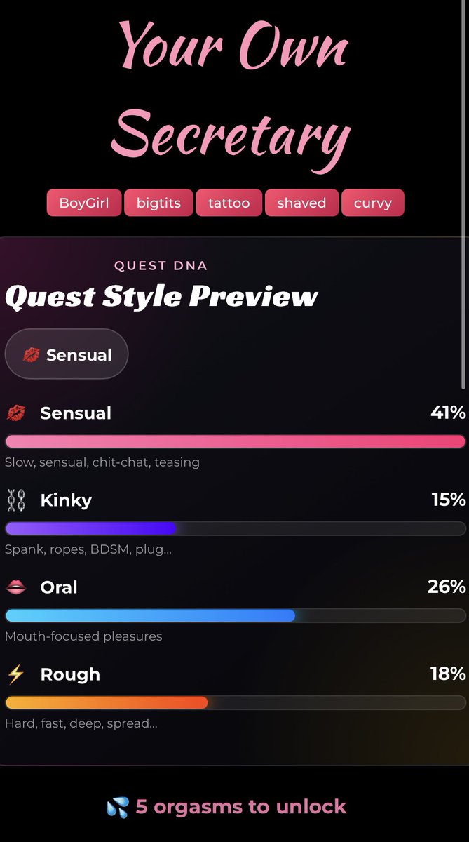 Qwinky_com's tweet photo. “Your Own Secretary” Quest — Our latest release in now live❕have you played it yet❓

https://t.co/bl29N2LCEj 

@IamGiulia_Nap https://t.co/QlhgceCRyU