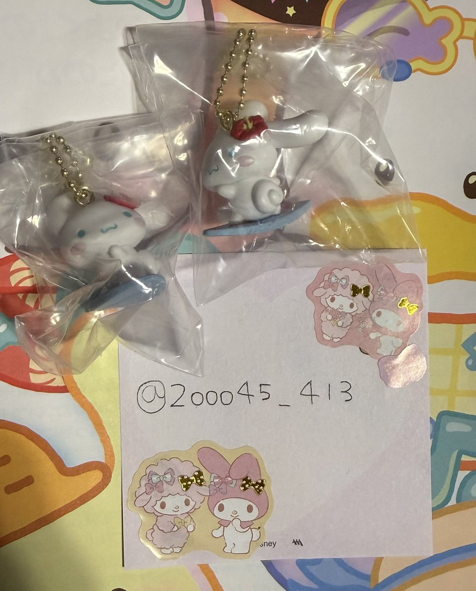 2ooo45_413's tweet photo. 交換　サンリオキャラクターズ アロハスイングコレクション

【譲】シナモロール(シナモン)

【求】同種キティ

郵送交換希望です📮
お気軽にお声がけください🙇‍♀️ https://t.co/fqYytieJrA