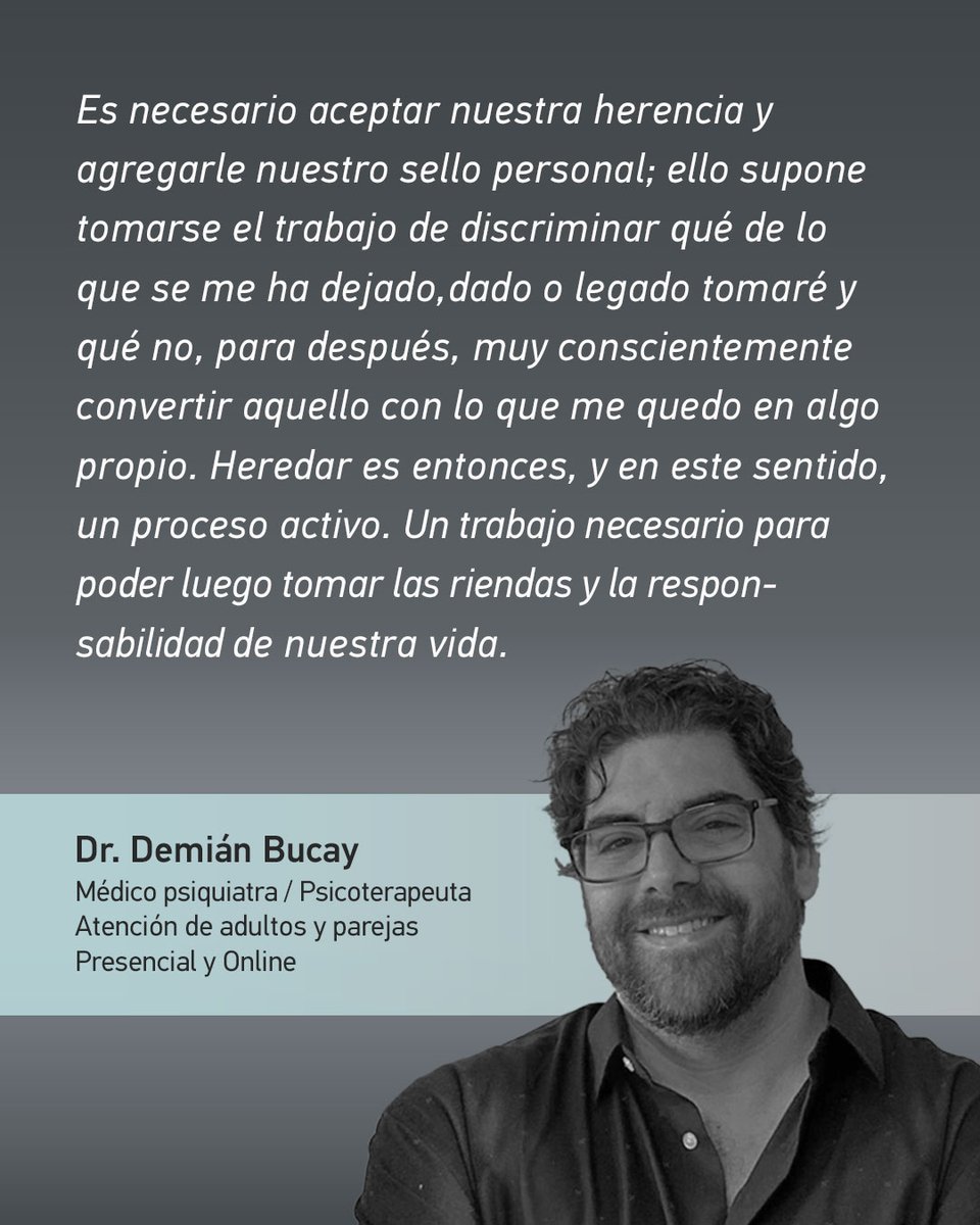 BucayDemian's tweet photo. 🔸 Demián Bucay  - Heredar a los padres 🔸 

📧 demian.bucay@gmail.com
🌐 https://t.co/0YFLMQU7qV
🎥 YouTube: Canal Bucay Oficial

#terapia #libros #relaciones #bucay #padres https://t.co/waq9c9iEEZ