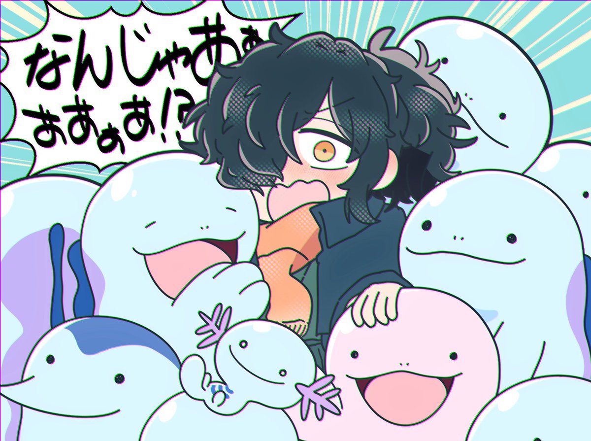 2929karBe's tweet photo. 前に描いたヌオーに囲まれてる以蔵さん https://t.co/BgBGAU4YcF