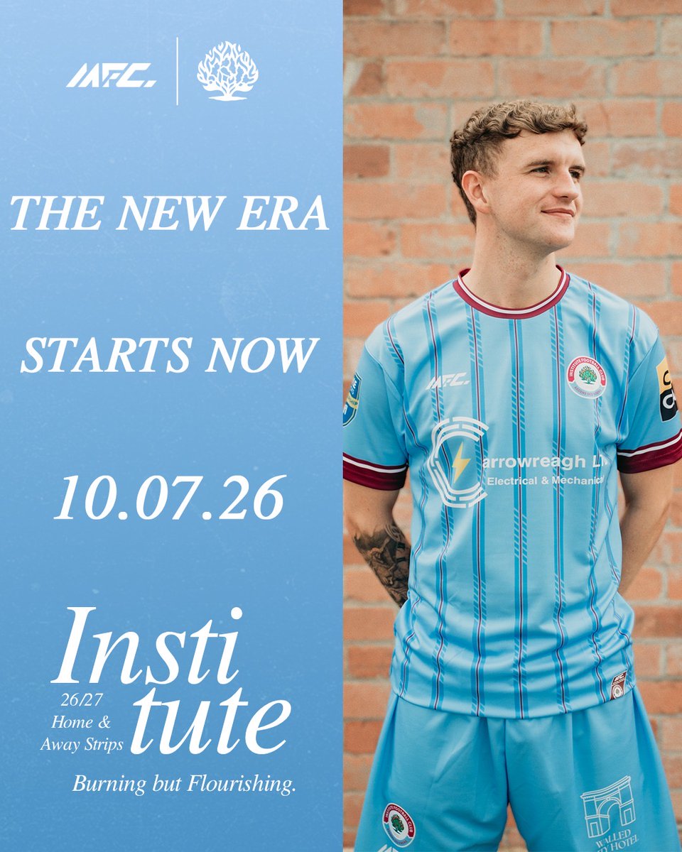 Institute_FC's tweet photo. π₯ The new era starts now.
The official 2026/27 Institute FC Home, Away & Leisurewear Collection has arrived in partnership with MFC Sports.
ποΈ Shop the full range: https://t.co/znUcRprkOz
π©΅ #InstituteFC #BurningButFlourishing #CMONTHESTUTE https://t.co/zfMy9F5FC2