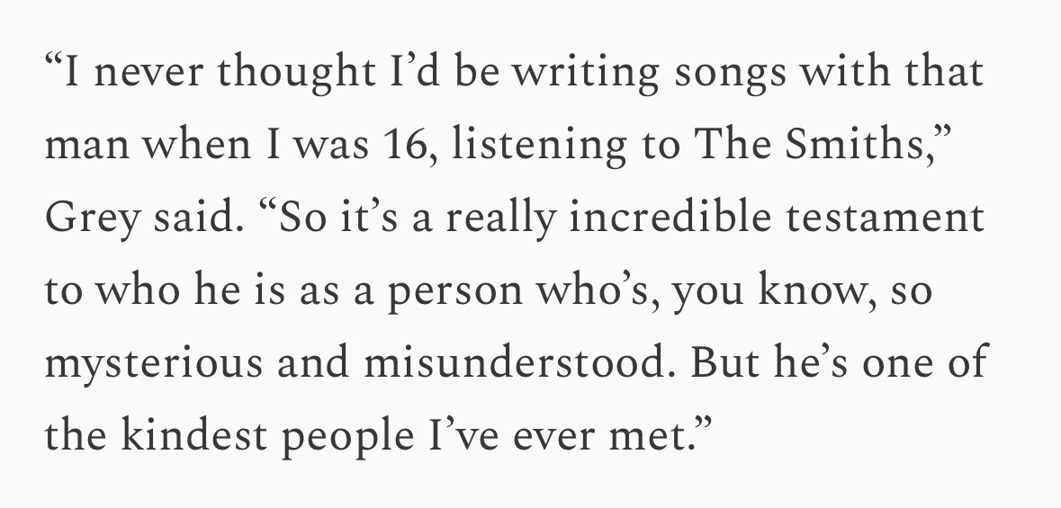 arthound87's tweet photo. Camila Grey discusses touring with Morrissey, calling him “one of the kindest people I’ve ever met.” ♥️ https://t.co/Uk1dUN7BPd