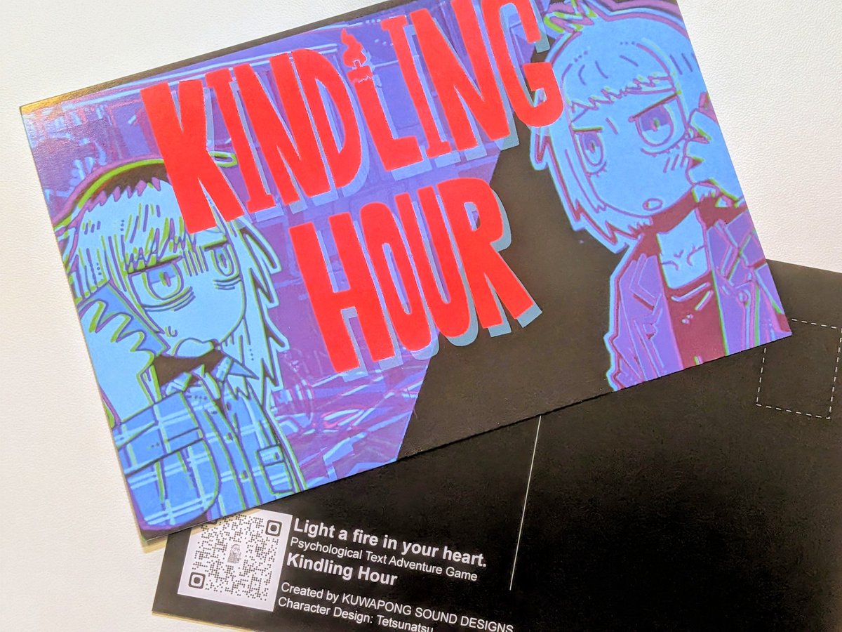 minkminkyotaro's tweet photo. いよいよ明日です！OPEN GAME FEST✨️
Kindling Hourは5階【E5-04】です🔥
思い立って作ったポストカードが今朝届きました！
宛名面が黒という不便な仕様！！
ブースに来た人には押し付けるので、是非とも疎遠になった友人等に送り���けてください📨 https://t.co/hmL0sKLYPb