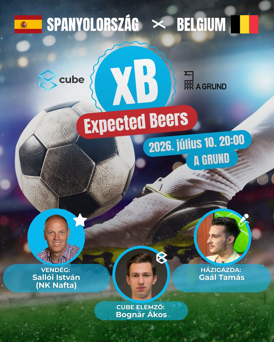 CubeFootballHQ's tweet photo. Today, we will continue our football watching event at the Grund Bar in Budapest!⚽️🍺

🎧Guest: Istvan Salloi, sports director of NK Nafta
🎙️Moderator: @Tms_Gaal
📊Cube analyst: @BgnrAkos 

Event's link:  https://t.co/7T0fTxBkos

The discussion will be held in Hungarian.📷🇭🇺 https://t.co/rfx4XOpg2O