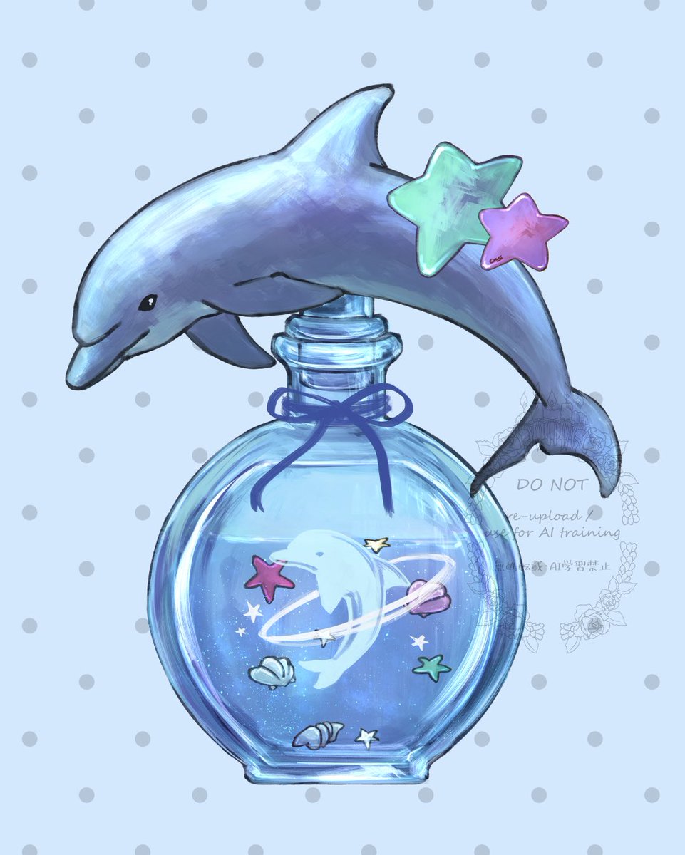 0ws_arts's tweet photo. Dolphin perfume🐬✩

#動物イラスト #ペールトーン #antiqueart #animalillustration https://t.co/oTjLlyjgU6