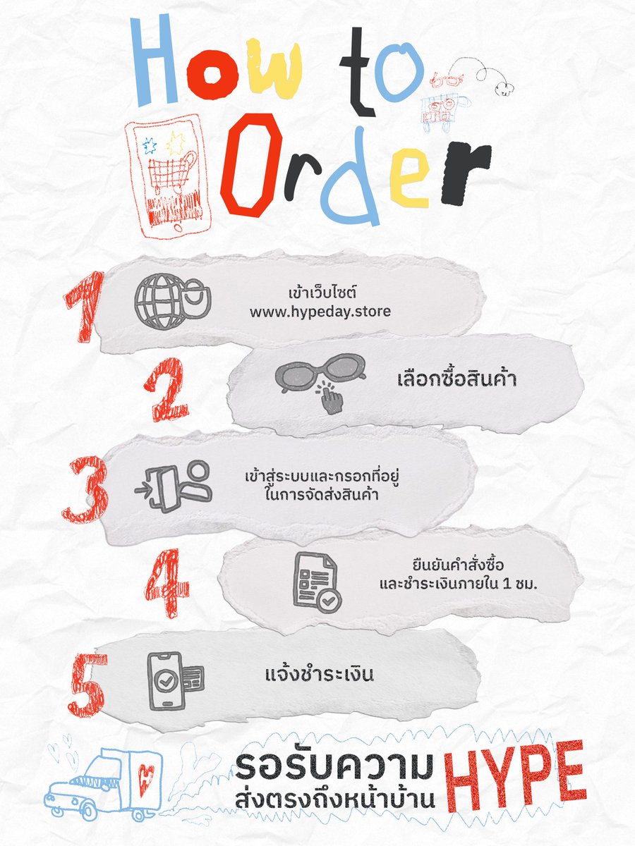 HypedayStore's tweet photo. How to Order 📢

1. เข้าเว็บไซต์ https://t.co/9SgLIbYKzQ
2. เลือกซื้อสินค้า
3. เข้าสู่ระบบและกรอกที่อยู่ในการจัดส่งสินค้า(สำหรับลูกค้าใหม่)
4. ยืนยันคำสั่งซื้อและชำระเงินภายใน 1 ชม.
5. แจ้งชำระเงิน

เตรียมรับความ HYPE ส่งตรงถึงหน้าบ้าน!🏠

#HYPEDAY
#WelcomeToHYPEDAY
#HypedayStore https://t.co/nKNrWIdWgo