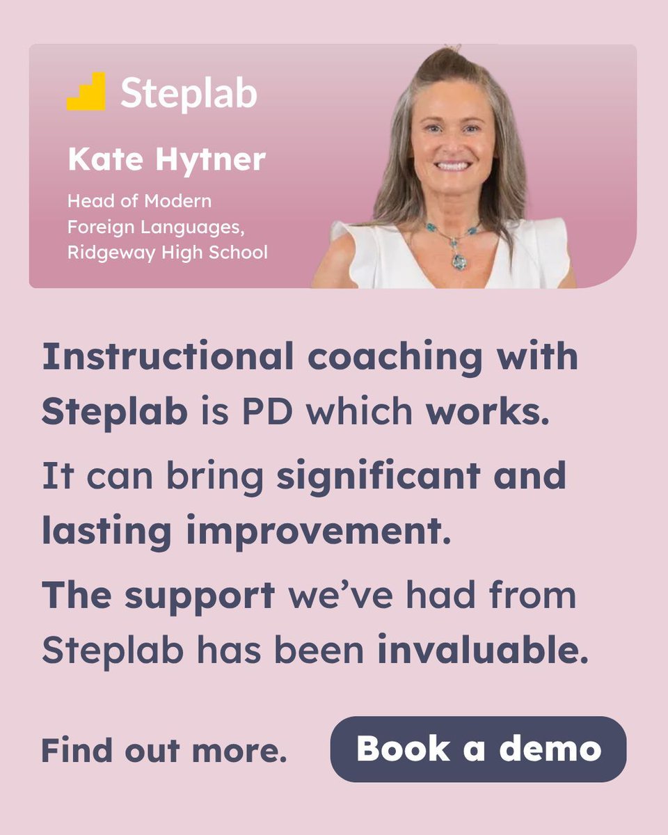 Steplab_co's tweet photo. High-quality instructional coaching needs the right systems, tools and support.

Steplab brings it all together - from structured coaching cycles to coach development through Intro to coaching on Steplab and Coaching skills builder.

Get set for September. Book a demo: https://t.co/7AohJvcMdD