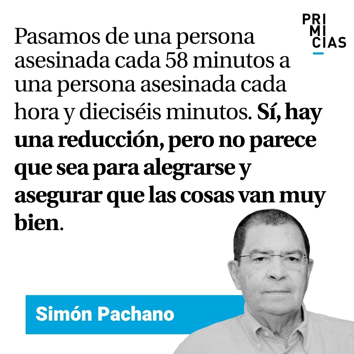 Primicias's tweet photo. ‘Más allá de las cifras de la delincuencia’. Lea la columna de Simón Pachano. https://t.co/9Lj1joDBBA https://t.co/NValvBatGc