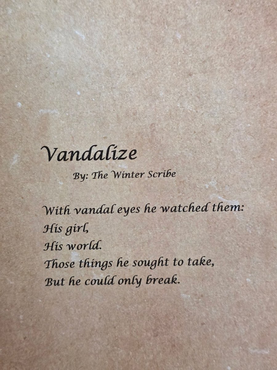 Winter_Scribe's tweet photo. #WinterScribe #SpilledInk #Poetry #Art #Poem #Poet #Poets #PoetryCommunity #PoetSociety #PoetryLovers #PoetryIsNotDead #CreativeWriting #Writer #Writers #WritersCommunity #WritingCommunity #Writing #Art #WordPorn #PoetryPorn #Vandalize #BadIntentions #Damage https://t.co/tOD3cRg7iF