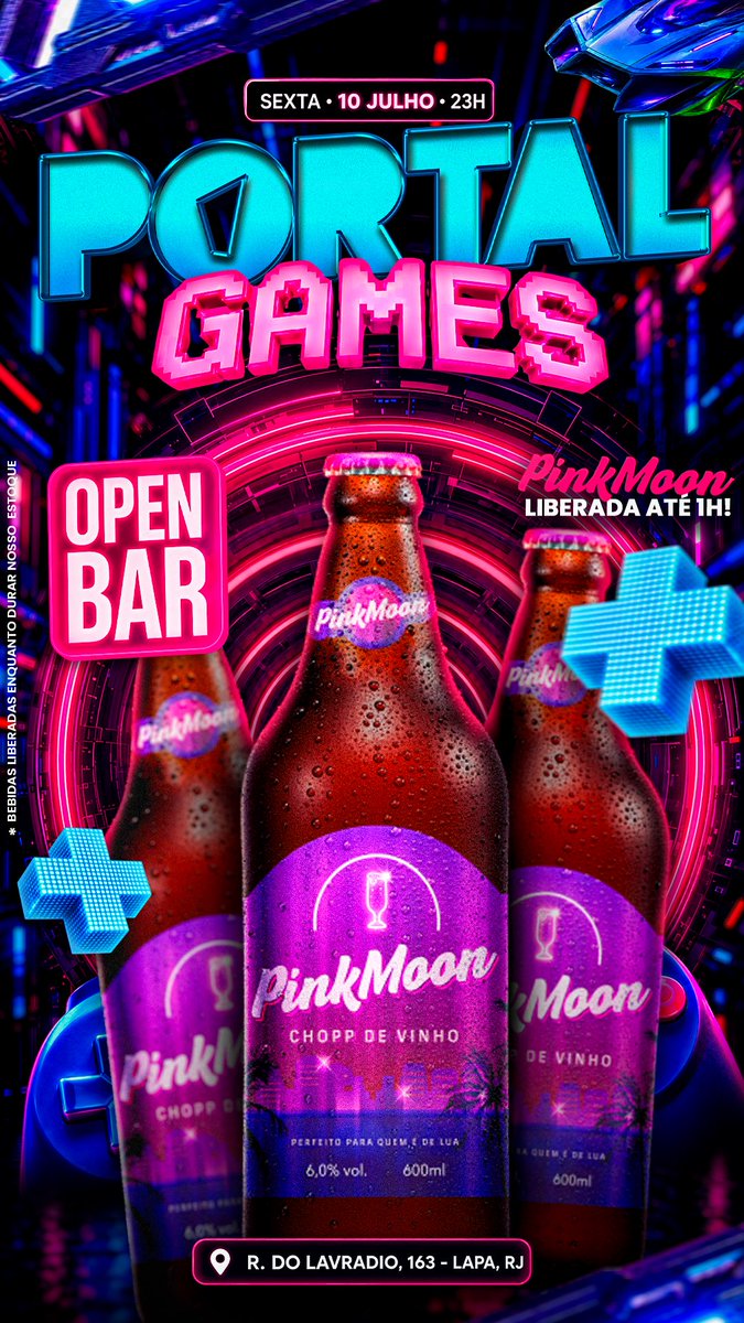 knowallace's tweet photo. 🎮 Sextou no Portal! 👾🔥

Hoje é dia de #PortalGames com games a noite toda e PINKMOON🍹
@portalrio_ 

🔗 Lista de desconto:
https://t.co/Y5pbRw1kgJ

🎟️ Antecipado:
https://t.co/kCfjdVqqyg

💸 Use o cupom WALLACE5 https://t.co/jJNSXF4VWr