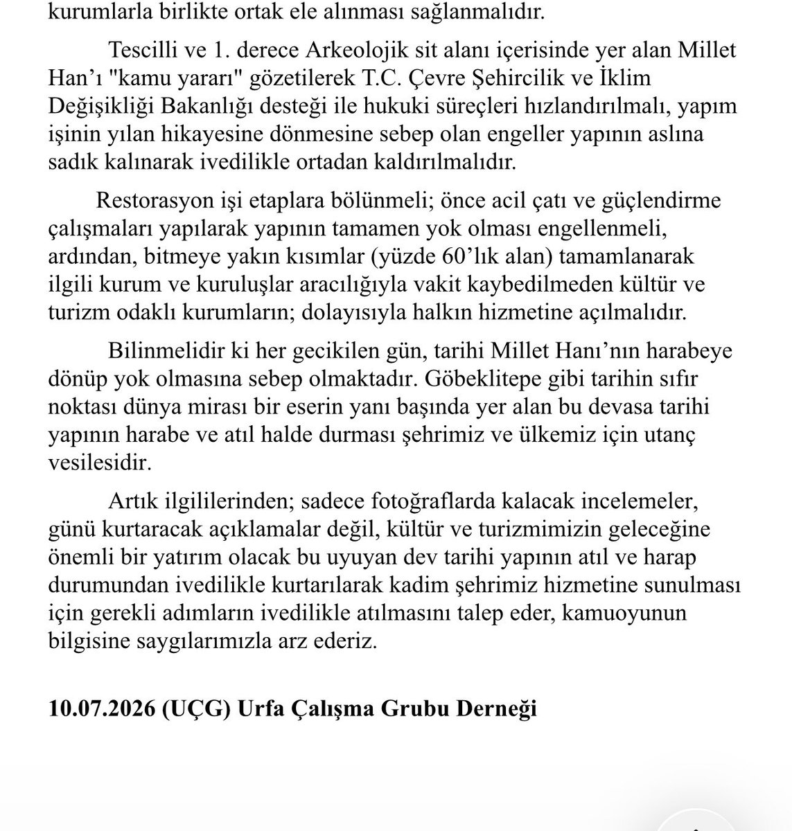 Urfacalismagrub's tweet photo. Millet Hanı,Topkapı Sarayı’ndan sonra Türkiye’nin en büyük tarihi yapılarından biri olmasına rağmen yıllardır kaderine terk edildi.Restorasyonun tamamlanması, hukuki engellerin kaldırılması ve yapının kültür, sanat ve turizm merkezi olarak Urfa’ya kazandırılması artık ertelenemez https://t.co/3T9jl0b2j0