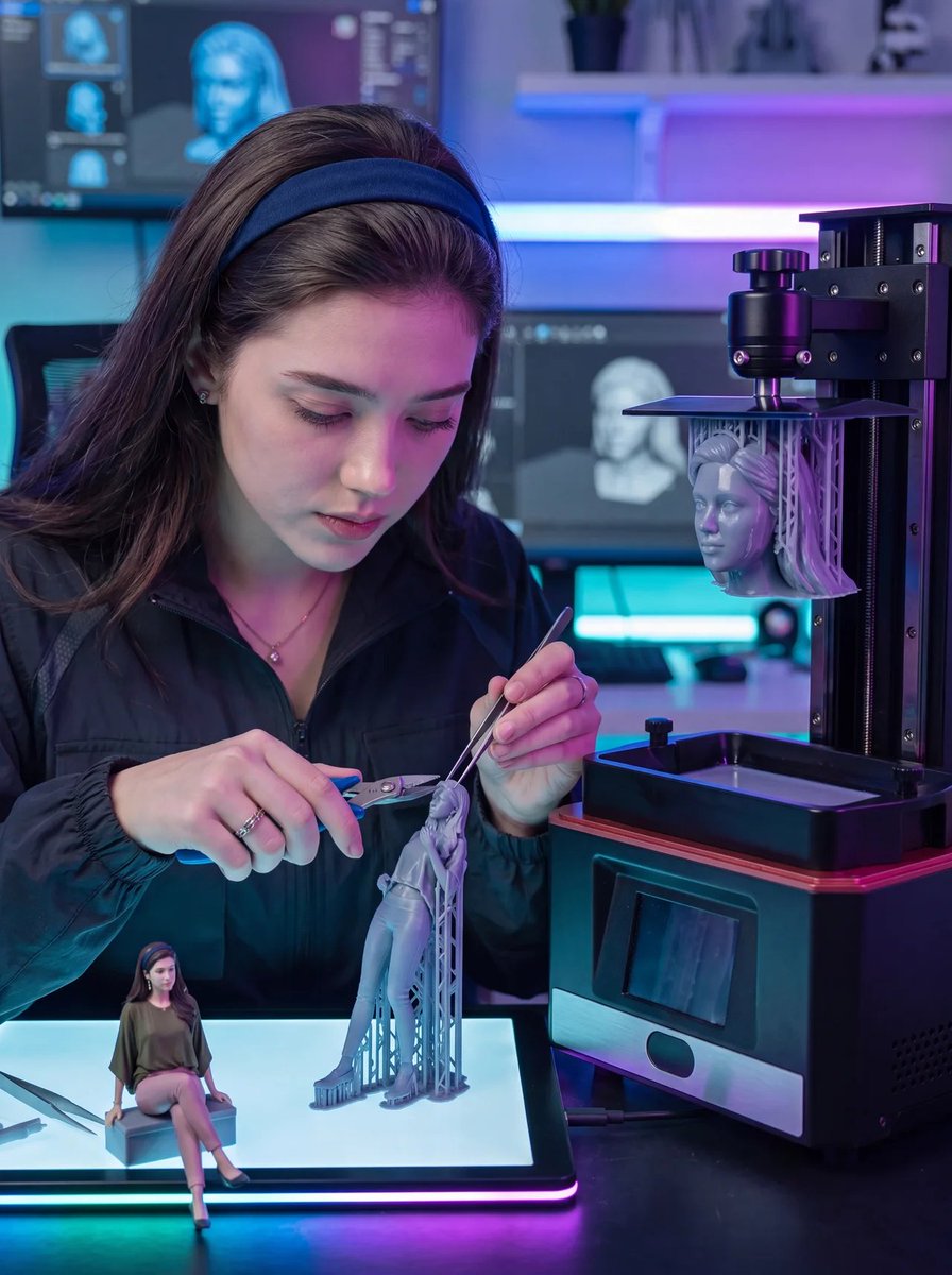 Futuristic 3D Printing Lab Portrait