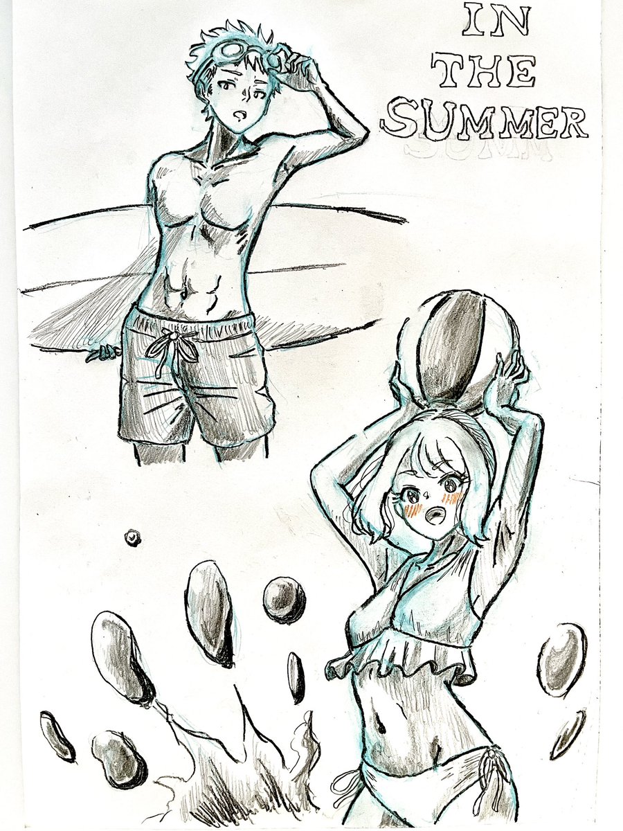 kimwipes327500's tweet photo. 暑くなってきたので夏っぽいイラストを https://t.co/VXzVk4ykQi