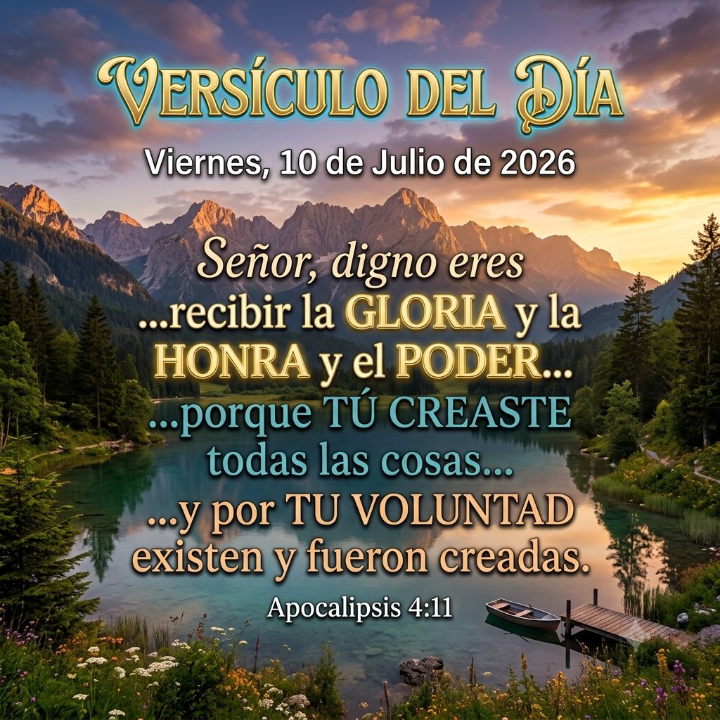 VersiculoDldia's tweet photo. 💖 ✨✨ V̲E̲R̲S̲Í̲C̲U̲L̲O̲ ̲D̲E̲L̲ ̲D̲Í̲A̲ ✨✨💖
Señor, digno eres de recibir la gloria y la honra y el poder; porque tú creaste todas las cosas, y por tu voluntad existen y fueron creadas.
📖  Apocalipsis 4:11  📖
#versiculodeldia #Biblia #PalabraDeDios https://t.co/L6fRg90h33