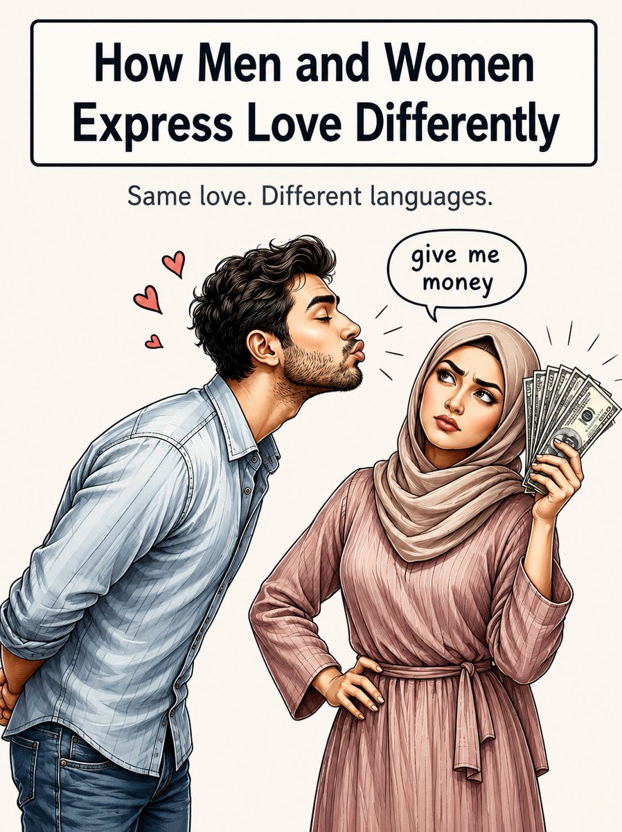 Fariderh__'s tweet photo. How Men and Women Express Love Differently👩‍❤️‍👨💕 https://t.co/Q8Du4fxIFt