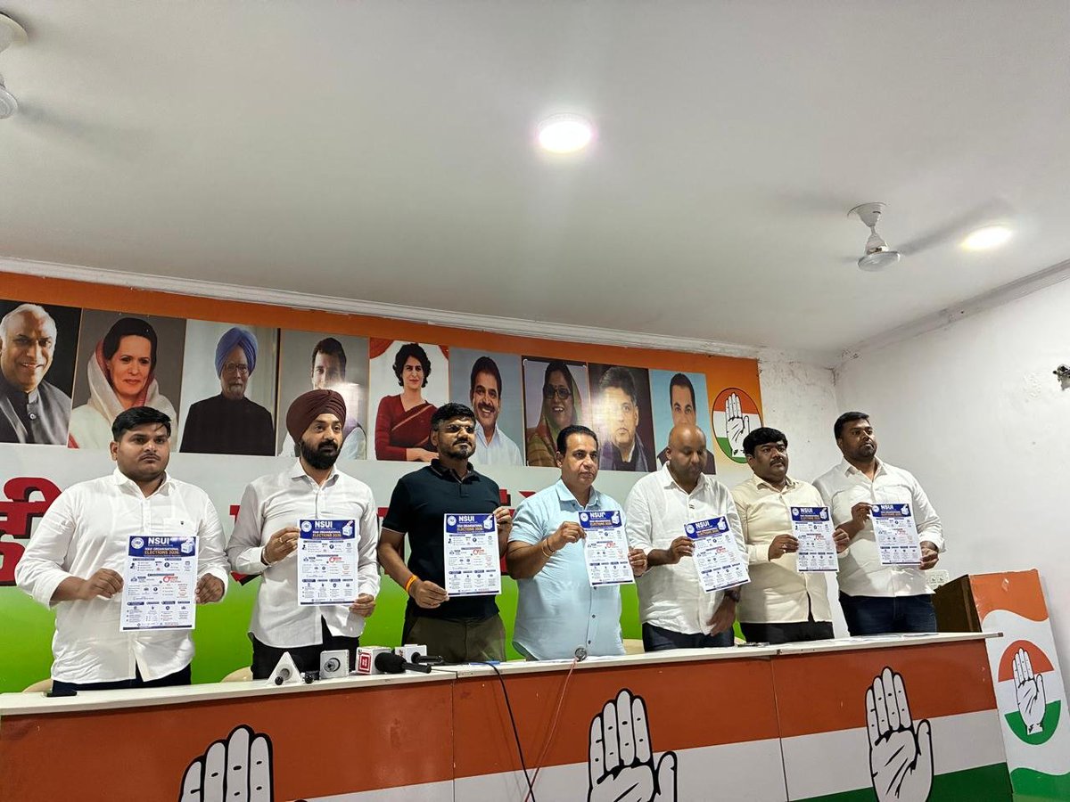 nsui's tweet photo. NSUI has officially launched its Internal Organisational Election process for Chandigarh, marking the beginning of a transparent, democratic and participative organisational exercise.

NSUI Chandigarh Organisational Elections - Tentative Schedule

Phase 1: College & University Unit Elections

• 12 July: Commencement of the election process and addition/deletion (correction) of College Electoral Rolls.
• 22 July – 4 August: Membership Drive.
• Up to 8 August: Submission and disposal of grievances.
• 12 August: Declaration of results for College & University Unit Elections.

Phase 2: State President Election

Eligibility: Only elected College/University Unit Presidents are eligible to contest for the post of NSUI  State President.

• 14–16 August: Filing of nominations.
• 18 August: Publication of the final list of candidates.
• 19 August:  Voting by the State/District Committee.
• Up to 5: 00 PM, 21 August: Submission and disposal of grievances.
• 21 August: Declaration of the State President Election results.