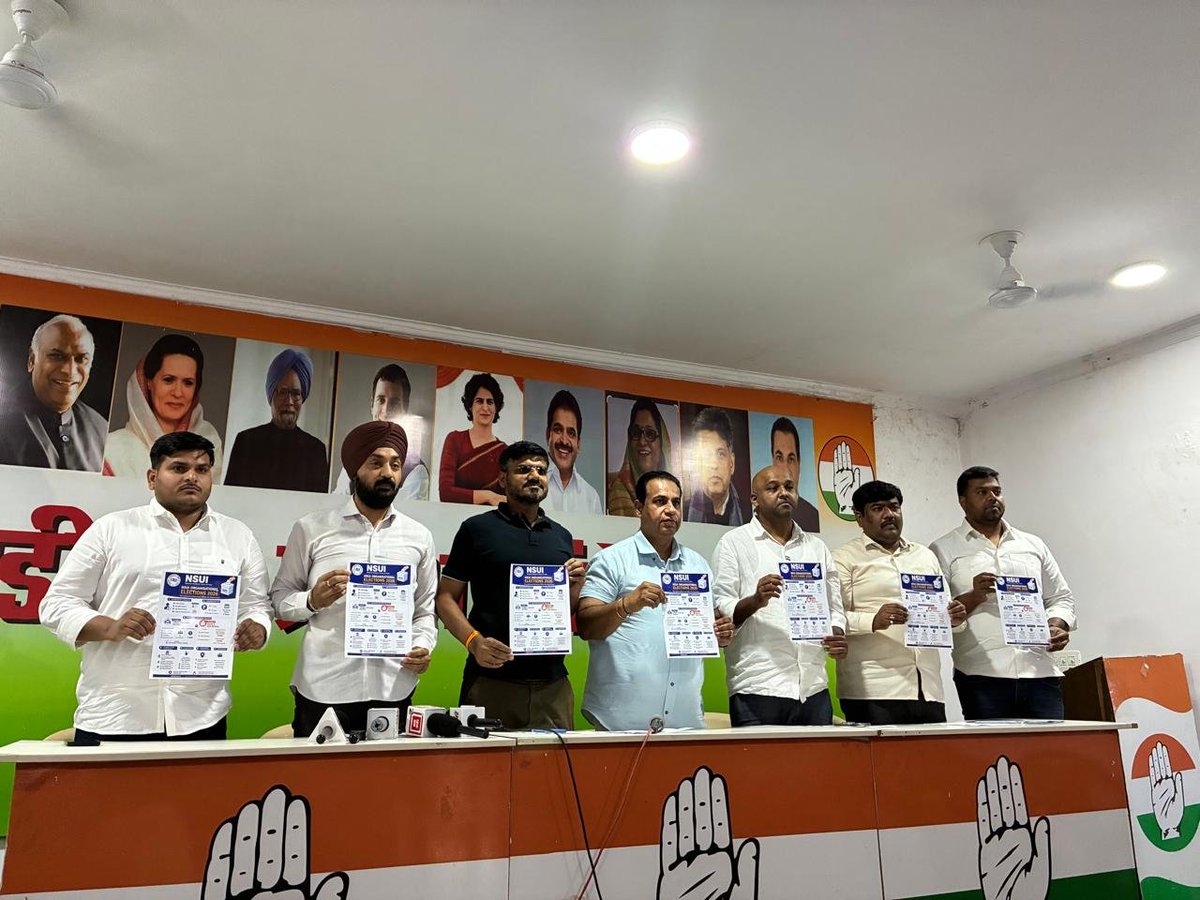 nsui's tweet photo. NSUI has officially launched its Internal Organisational Election process for Chandigarh, marking the beginning of a transparent, democratic and participative organisational exercise.

NSUI Chandigarh Organisational Elections - Tentative Schedule

Phase 1: College & University Unit Elections

• 12 July: Commencement of the election process and addition/deletion (correction) of College Electoral Rolls.
• 22 July – 4 August: Membership Drive.
• Up to 8 August: Submission and disposal of grievances.
• 12 August: Declaration of results for College & University Unit Elections.

Phase 2: State President Election

Eligibility: Only elected College/University Unit Presidents are eligible to contest for the post of NSUI  State President.

• 14–16 August: Filing of nominations.
• 18 August: Publication of the final list of candidates.
• 19 August:  Voting by the State/District Committee.
• Up to 5: 00 PM, 21 August: Submission and disposal of grievances.
• 21 August: Declaration of the State President Election results.
