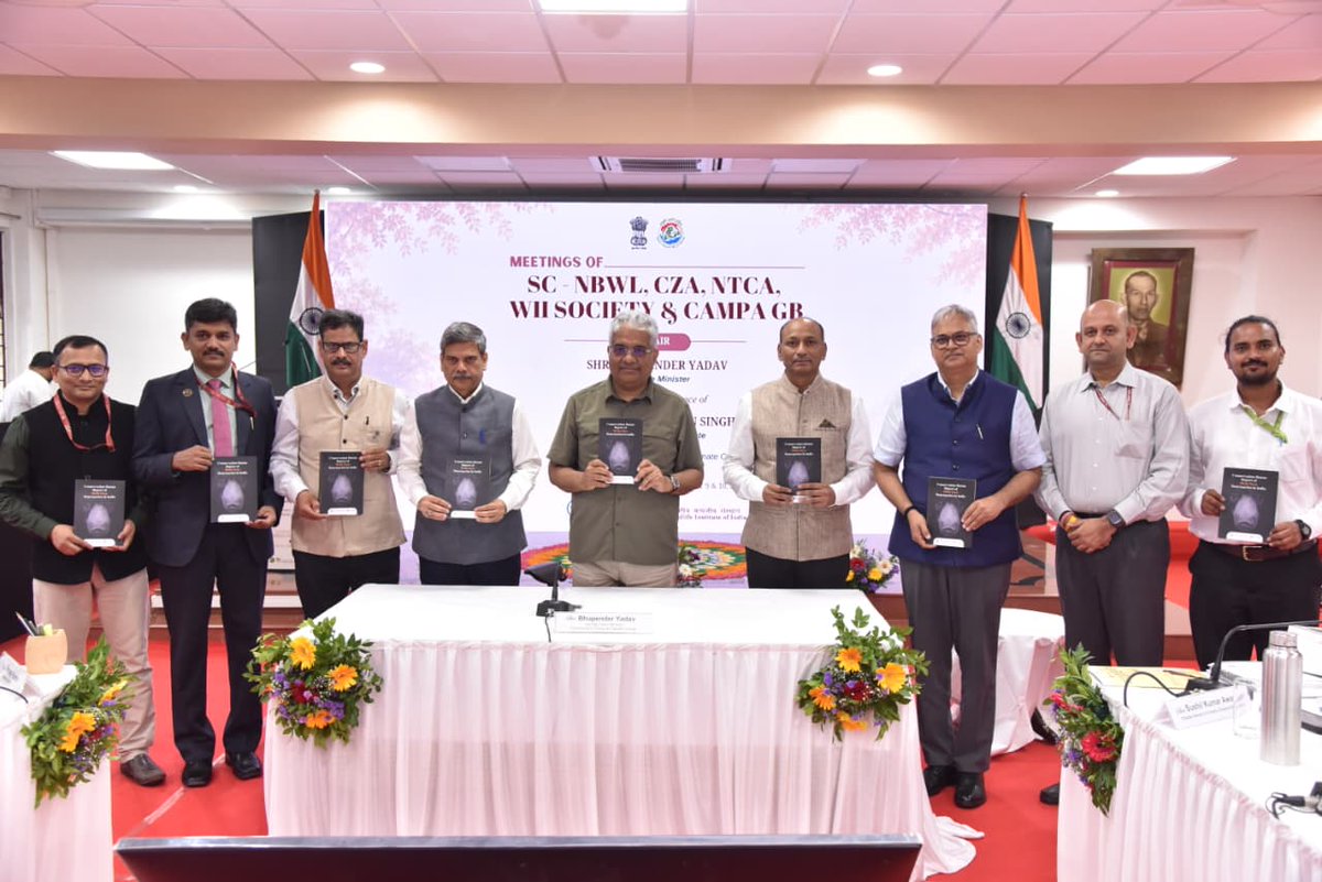 slothbear2026's tweet photo. 🐻 First Comprehensive Assessment of India's Sloth Bear Sanctuaries

The "Conservation Status Report of Sloth Bear Sanctuaries in India", prepared under Project Sloth Bear by the Wildlife Institute of India, was released during the 91st Meeting of the Standing Committee of the National Board for Wildlife (SC-NBWL) held at Coimbatore on 9 July 2026.

The report provides the first nationwide assessment of India's notified Sloth Bear Sanctuaries, highlighting their conservation status, habitat characteristics, management challenges, and priority actions to support evidence-based conservation.

This publication marks an important milestone under #WIIProjectSlothBear and will serve as a valuable reference for wildlife managers, policymakers, researchers, and conservation practitioners.

During the meeting, Dr. Ramesh Chinnasamy, Principal Investigator of #WIIProjectSlothBear, also presented the progress and future roadmap of the project to Hon'ble Union Minister for Environment, Forest and Climate Change, Shri Bhupender Yadav and SC-NBWL members.

#ProjectSlothBear #WIIProjectSlothBear #SCNBWL #SlothBear #WildlifeConservation #ConservationBook #ProtectedAreas #SlothBearSanctuary

@byadavbjp @moefcc @CentralIfs @NationalCAMPA @wii_india @SACONCoimbatore @wii_eiacp @rameshpandeyifs @GobindsagarBha1 @RuchiBadola2 @CRamesh_WII @BivashPand34733 @Kramesh95 @amitwii @UpmaManral @ashishjangid22 @avinashyadv95 @utkarsh41995 @kaushikforwild @Hairypotter0777 @Sindhoora_2001 @Suraj_Chauhan31 @niranjanKv2770 @Kavyak0204 @MitaliJadh34762