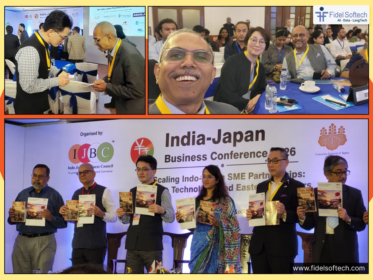 Fidel_Softech's tweet photo. Fidel is having a great time at the India–Japan Business Conference 2026!

Meet Mr. Vineet Kunchur, Sr. Growth Manager, and Mr. Mayur Gadekar, Marketing Manager, at the conference.

#IndiaJapanBusiness #IJBC #IJBC2026 #IndiaJapan #BusinessConference #JapanBusiness #Localization https://t.co/D59k5ihFNU