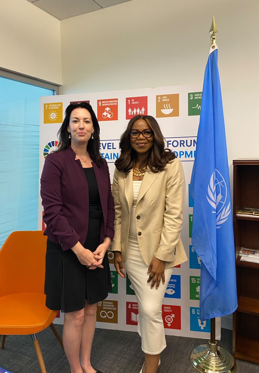 DamilolaSDG7's tweet photo. Such a pleasure meeting Amb. Helen King, @UKUN_NewYork; Amb. @tesfayeYilma8, @ETMissionUN; and H. E. Senator @Ibrahim @JimohIbrahimCFR, Permanent Rep. of Nigeria to the @UN.

We discussed international cooperation to advance the clean #energytransition and expand #energyaccess. https://t.co/8fKFdlgo3Z