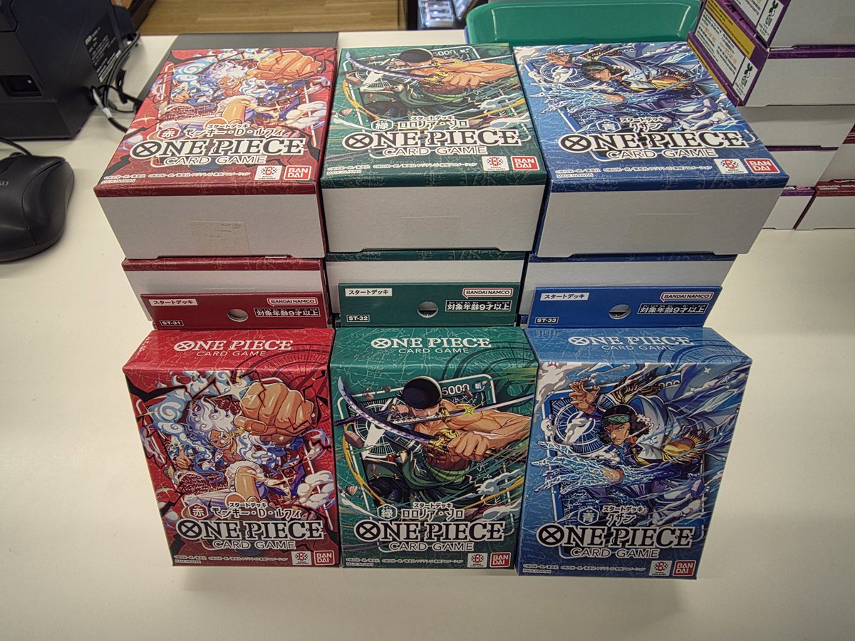 【豪鬼プロフ必須】【まとめ売り】スターターセット＆スタートデッキ各種 明日の新発売TCGに関するお知らせ】 明日新発売予定のワンピース