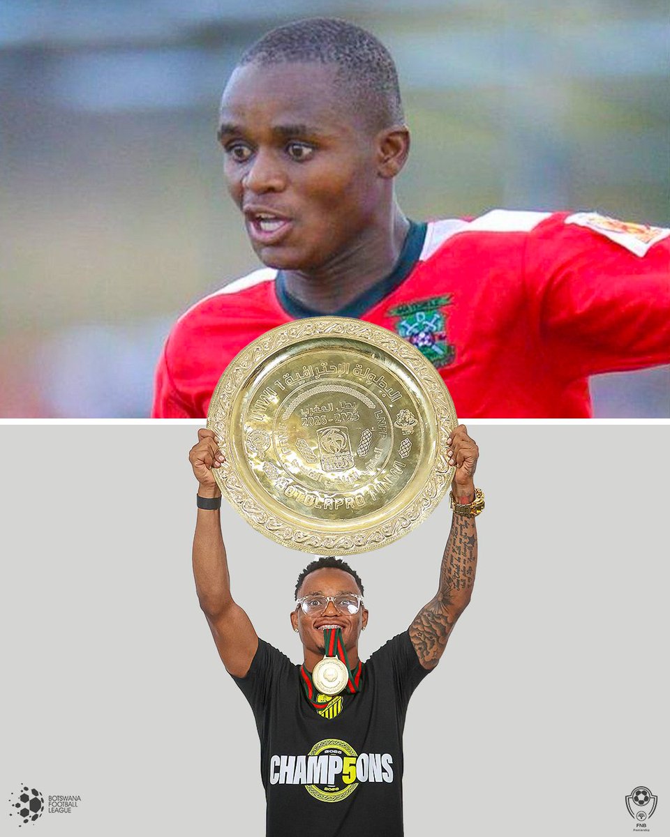 BotswanaLeague's tweet photo. Story that began in the Botswana Premier League๐ง๐ผ
Congratulations to Kabelo Seakanyeng (formerly with BDF XI and Gaborone United) for winning the Moroccoan 2025-26 Botola Pro 1 League Title.
#BFL https://t.co/ol0meSNere