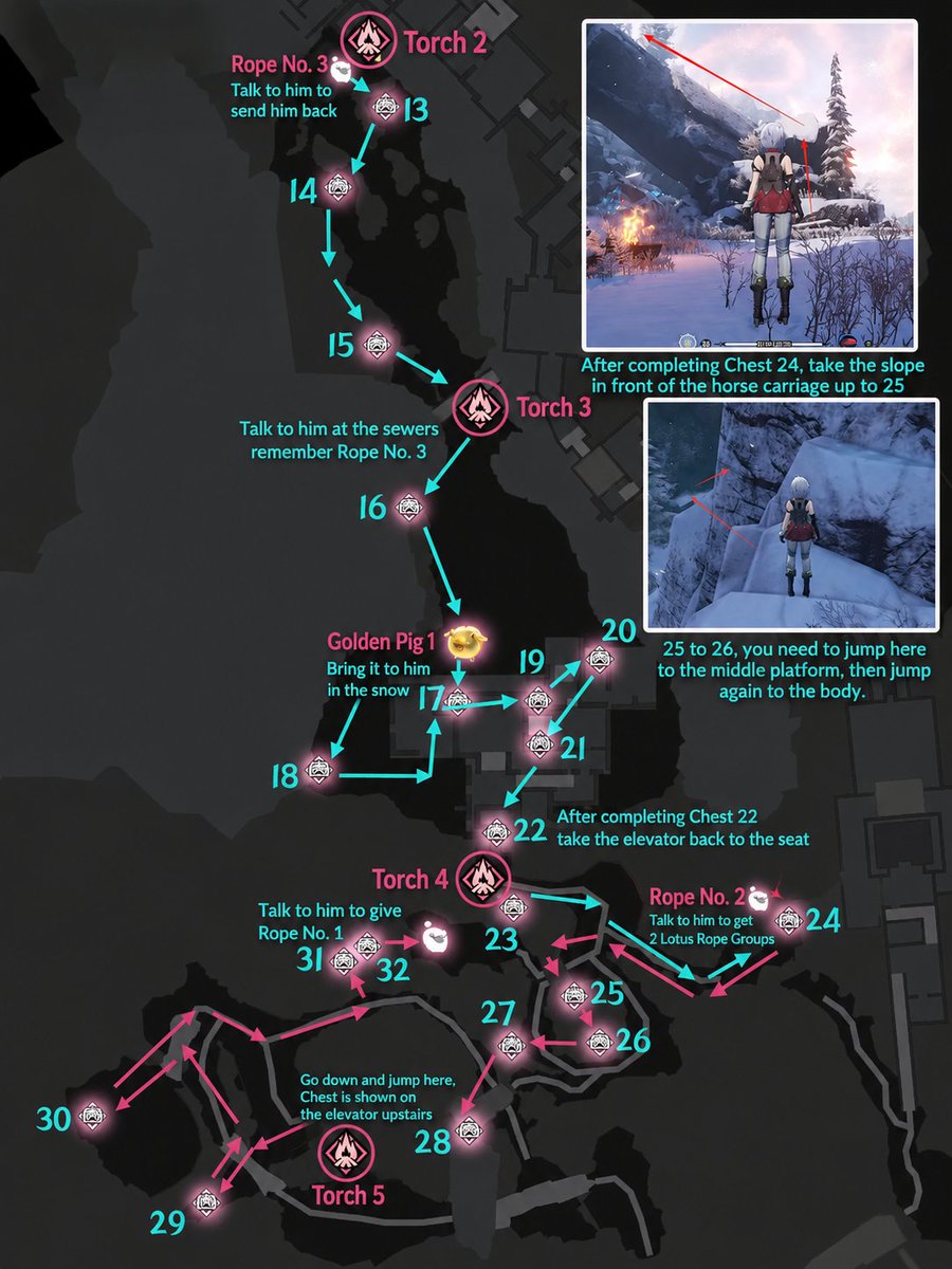 nte_update's tweet photo. 999 Nights Milk Ice Mountain Exploration Guide!

> 44 Treasure Chests
> 5 Sheep
> 1 Golden Pig

Credit: Xuaner Zero
#NTE https://t.co/BizoKDGfIA