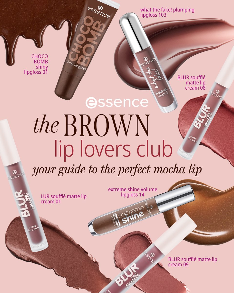essence_ZA's tweet photo. welcome to the brown lip lovers club 🤎💋from lip liners to glosses and lipsticks, everything you need for the perfect mocha lip is right here.

the only question is... what's your go-to brown lip combo combination? 👀

shop the collection online @TAKEALOT ️🛍️ https://t.co/raI4asd5Nr