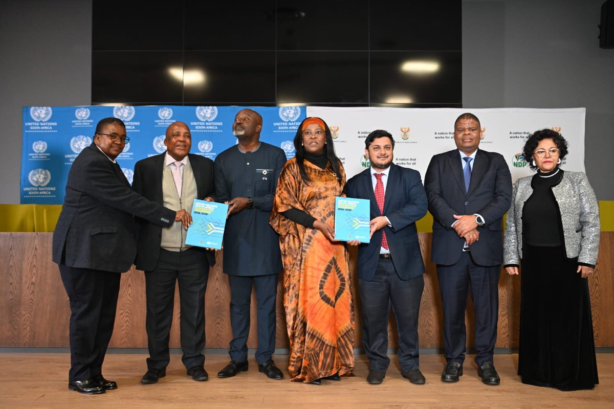 DWYPD_ZA's tweet photo. 🤝🇿🇦 DM @msletsike joined the signing of the UN Sustainable Development Cooperation Framework (2026–2030) between the Government of South Africa and the @UNinSouthAfrica .

The Framework sets a shared roadmap to advance South Africa's development priorities the next 5 years. https://t.co/VOy4YWzWQ4