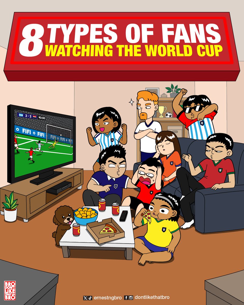 ernestngBRO's tweet photo. There is one in every friend group. 
Which World Cup fan are you? (1/3) https://t.co/t8DlwLz86q