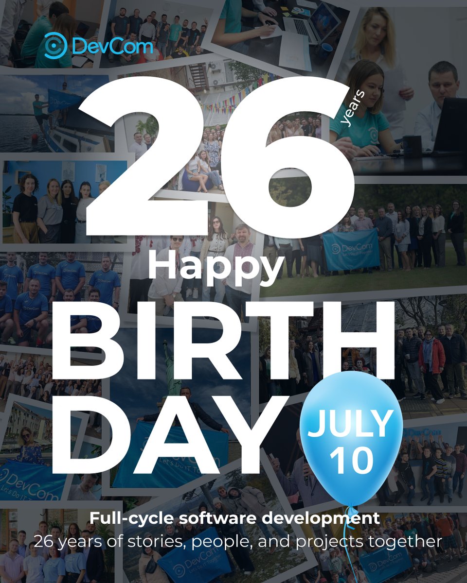 DevComCompany's tweet photo. Twenty-six years ago, we established a clear mission to build software that delivers real business value.

Today, our team of 270+ experts is proudly delivering countless successful projects worldwide and helping businesses solve complex challenges through technology. 🎉 https://t.co/N9pSSAHMyy