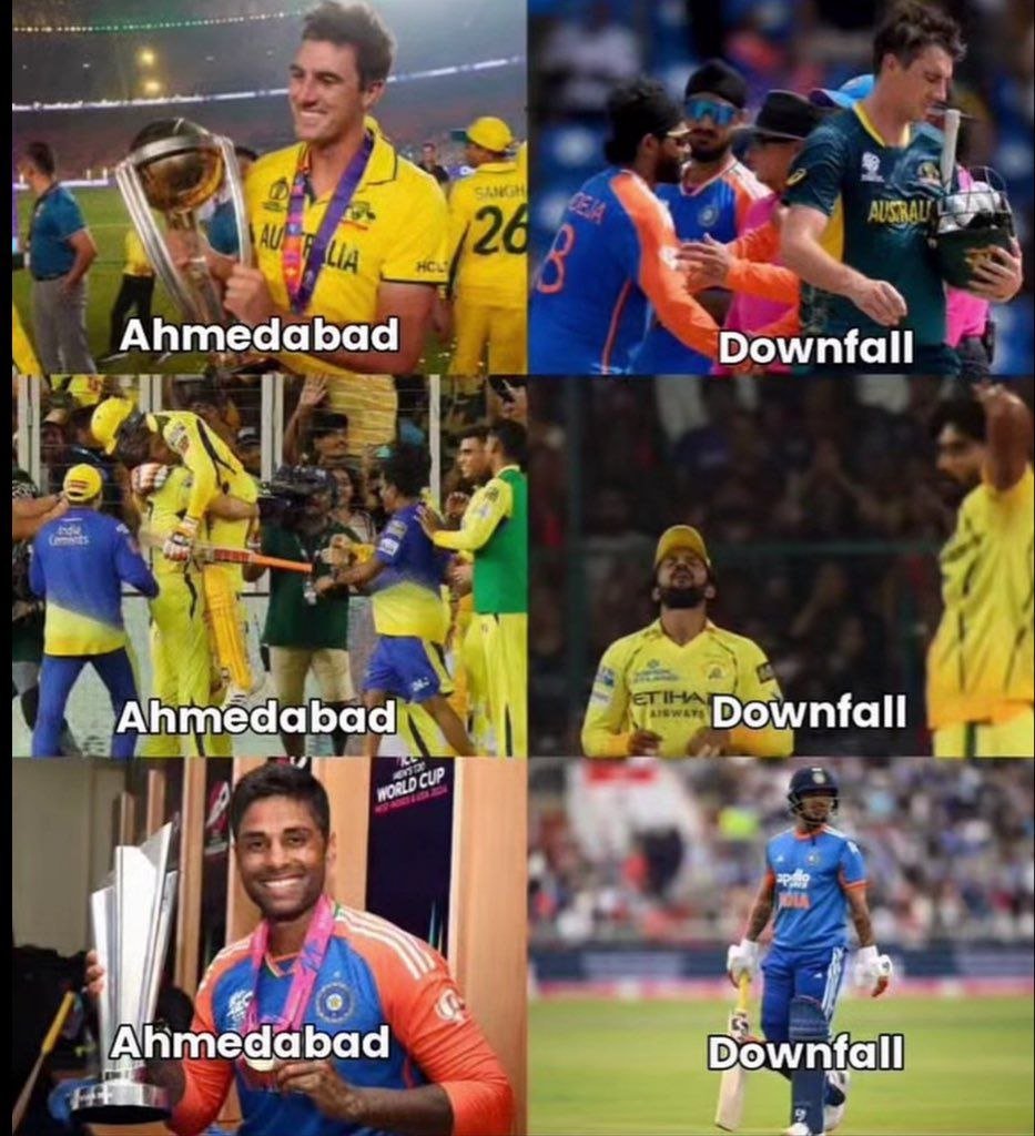 Msdcore7's tweet photo. Ahmedabad Stadium Curse is real 💔 https://t.co/27PozBrjDI