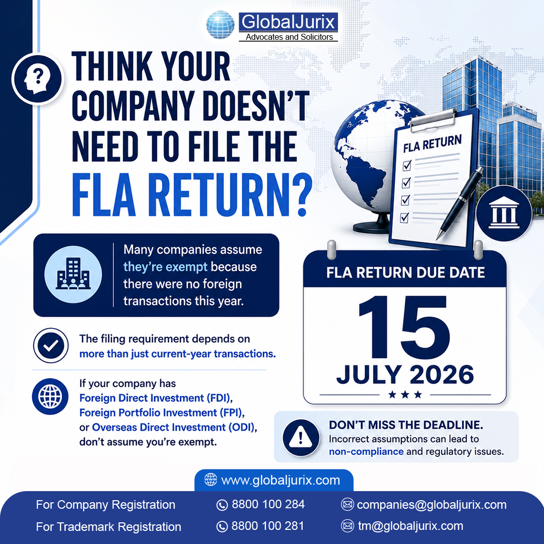 GlobalJurix's tweet photo. Many companies miss the FLA Return because they assume "no transactions = no filing." Don't make that mistake.
🗓 Last Date: 15 July 2026

Check your compliance today.

#FLAReturn2026 #ForeignInvestment #CorporateCompliance #RBI #GlobalJurix https://t.co/tNEh4tIwxv